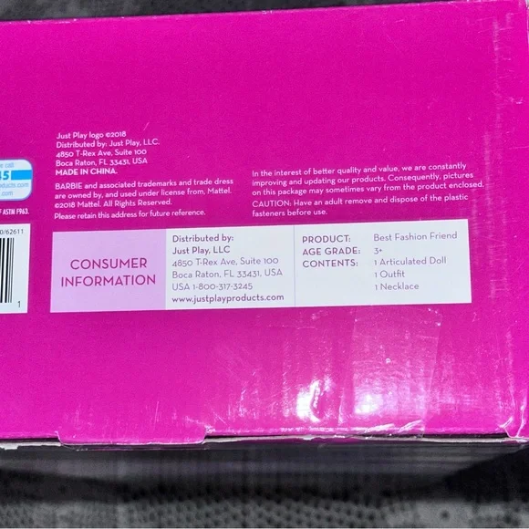 NOS NRFB MIB (C) 2018 28” Barbie Best Fashion Friend w/New Curvy Body - Blonde - Picture 11 of 13